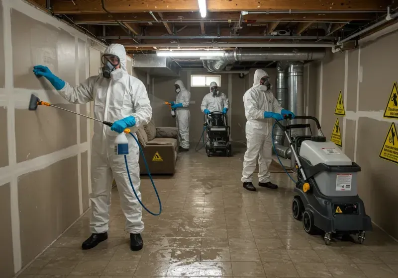 Basement Moisture Removal and Structural Drying process in Somerset County, ME